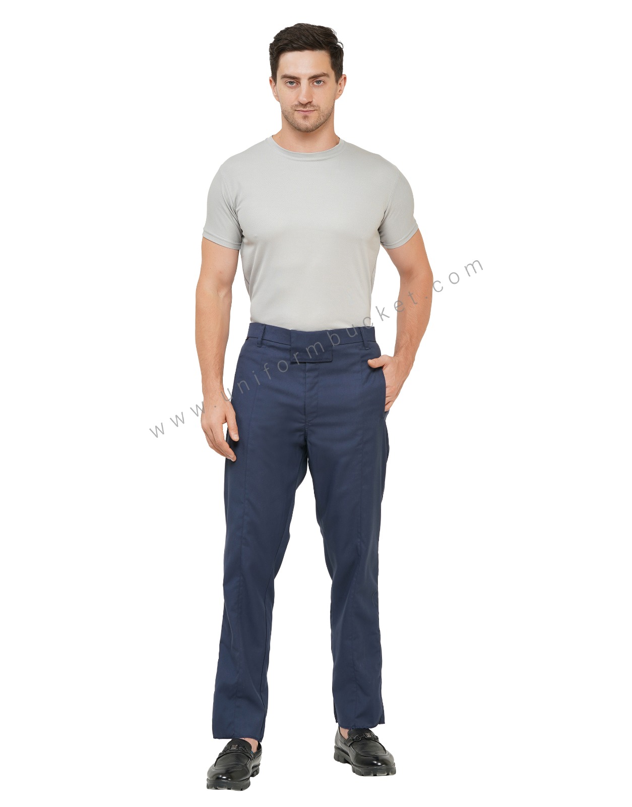 LIGHT GREY ROUND NECK POLO T-SHIRT thumbnail 3